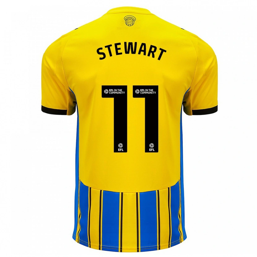 Danxen Mujer Camiseta Ross Stewart #11 Azul Amarillo 2ª Equipación 2025/26 La Camisa