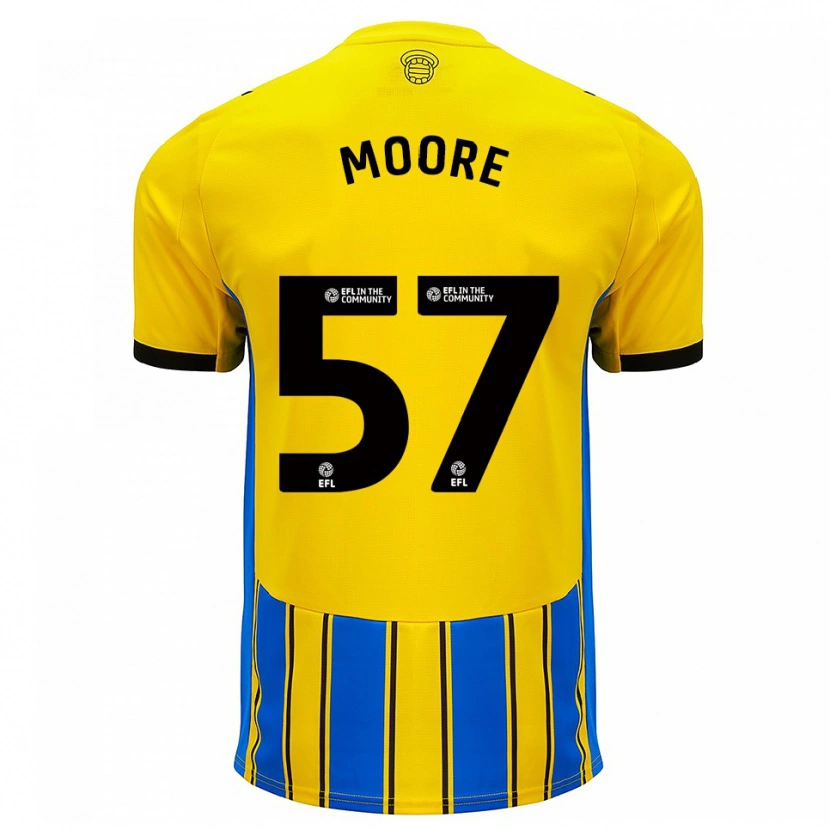 Danxen Mujer Camiseta Jayden Moore #57 Azul Amarillo 2ª Equipación 2025/26 La Camisa