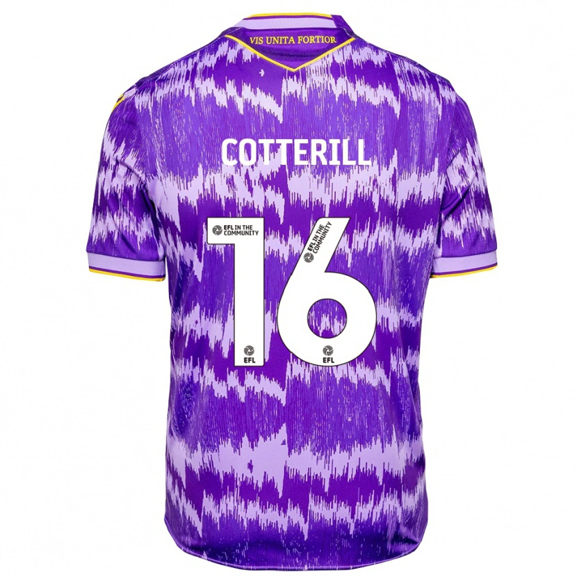 Danxen Mujer Camiseta Alex Cotterill #16 Púrpura Amarillo 2ª Equipación 2025/26 La Camisa