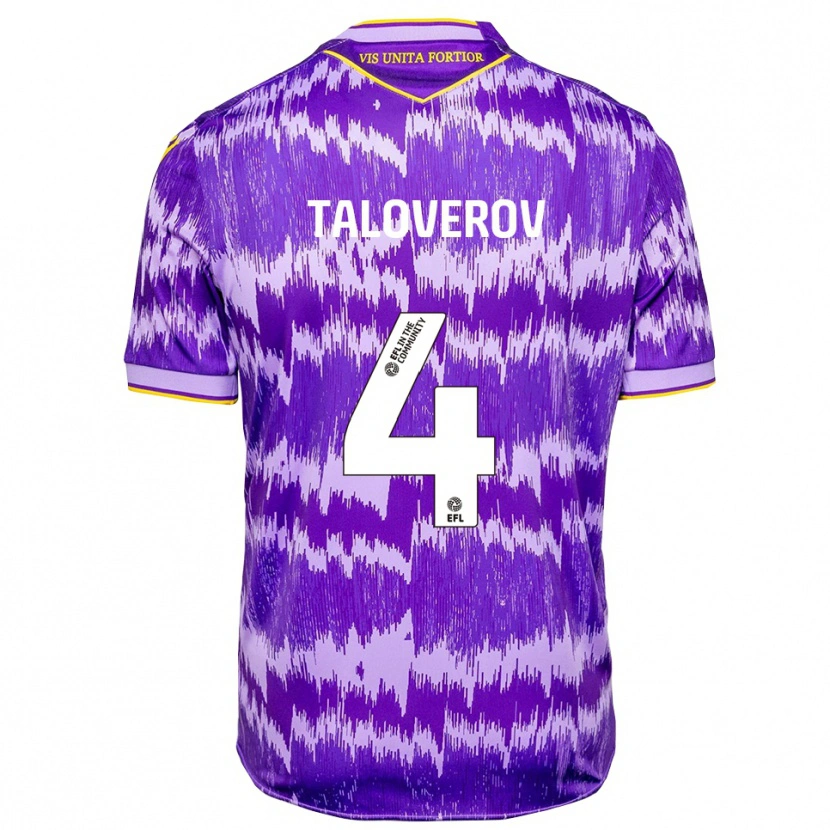 Danxen Mujer Camiseta Maksym Taloverov #4 Púrpura Amarillo 2ª Equipación 2025/26 La Camisa