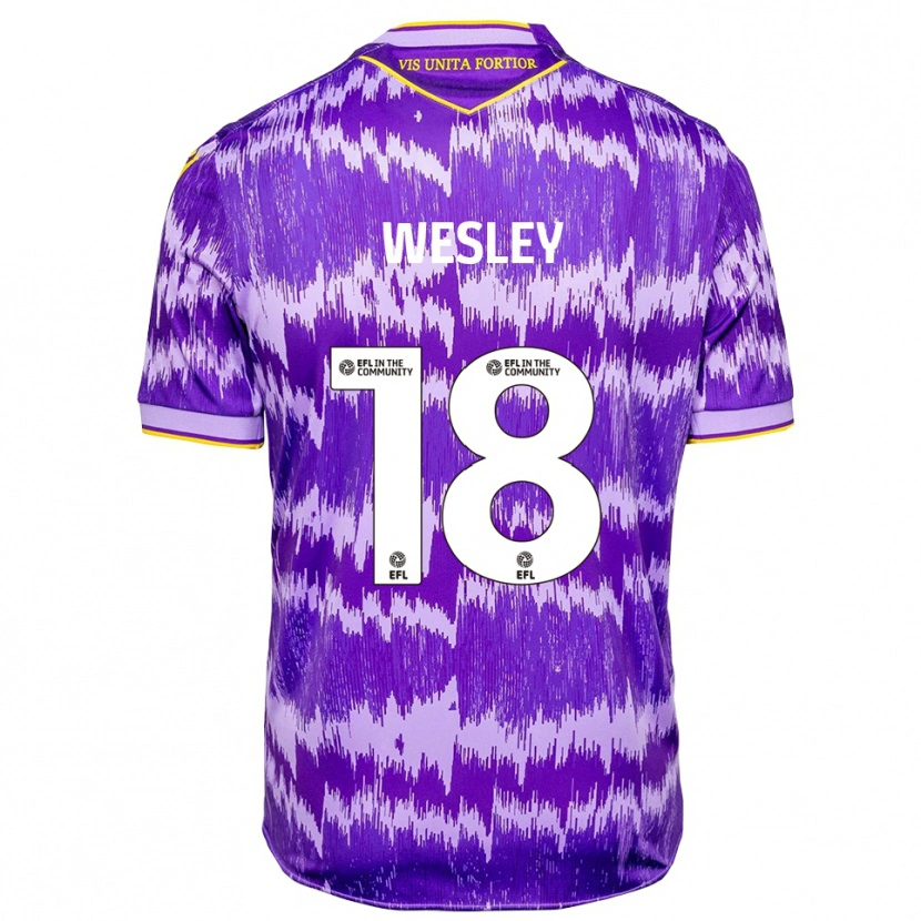 Danxen Mujer Camiseta Wesley Moraes #18 Púrpura Amarillo 2ª Equipación 2025/26 La Camisa
