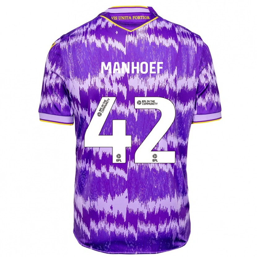 Danxen Mujer Camiseta Million Manhoef #42 Púrpura Amarillo 2ª Equipación 2025/26 La Camisa