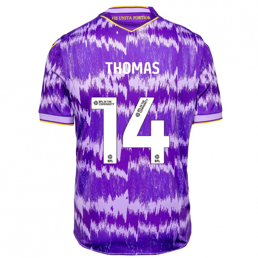 Danxen Mujer Camiseta Sorba Thomas #14 Púrpura Amarillo 2ª Equipación 2025/26 La Camisa