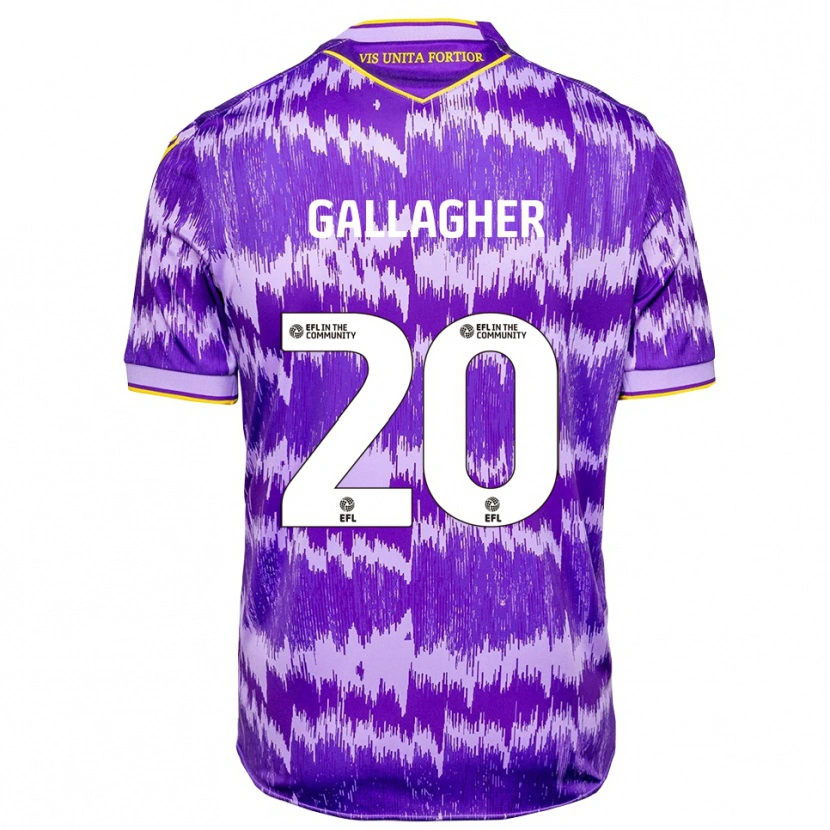 Danxen Mujer Camiseta Sam Gallagher #20 Púrpura Amarillo 2ª Equipación 2025/26 La Camisa