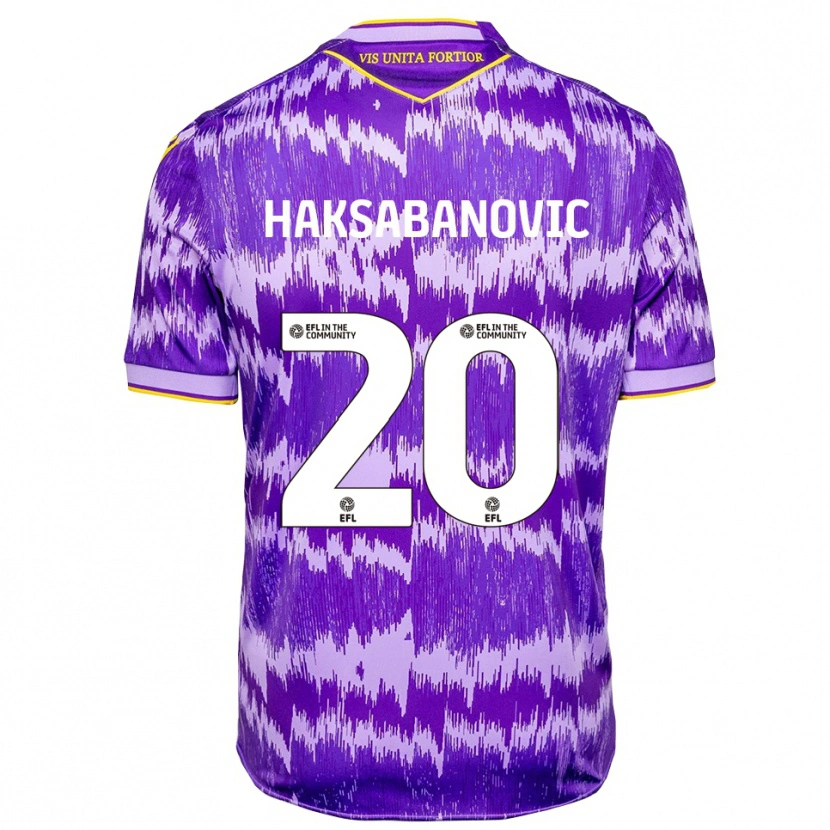 Danxen Mujer Camiseta Sead Hakšabanović #20 Púrpura Amarillo 2ª Equipación 2025/26 La Camisa