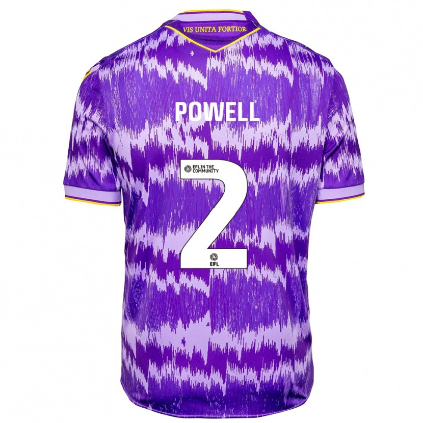 Danxen Mujer Camiseta Owen Powell #2 Púrpura Amarillo 2ª Equipación 2025/26 La Camisa