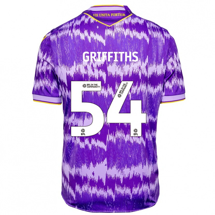 Danxen Mujer Camiseta Jack Griffiths #54 Púrpura Amarillo 2ª Equipación 2025/26 La Camisa