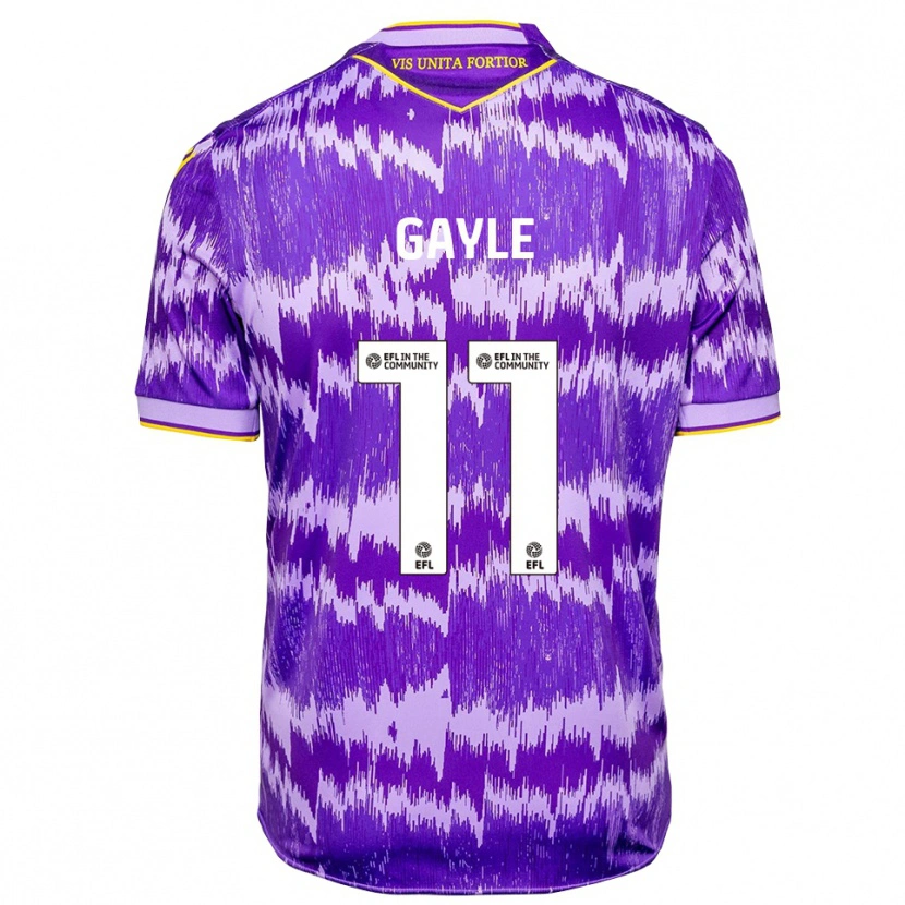 Danxen Mujer Camiseta Dwight Gayle #11 Púrpura Amarillo 2ª Equipación 2025/26 La Camisa