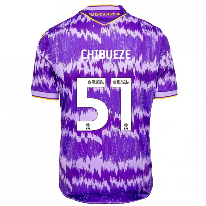 Danxen Mujer Camiseta Chinonso Chibueze #51 Púrpura Amarillo 2ª Equipación 2025/26 La Camisa