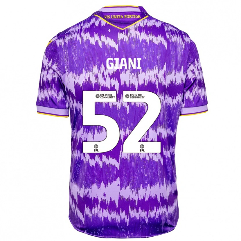 Danxen Mujer Camiseta Laurence Giani #52 Púrpura Amarillo 2ª Equipación 2025/26 La Camisa