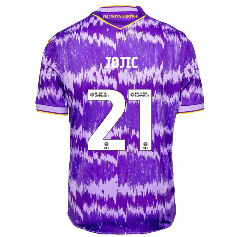 Danxen Mujer Camiseta Nikola Jojic #21 Púrpura Amarillo 2ª Equipación 2025/26 La Camisa