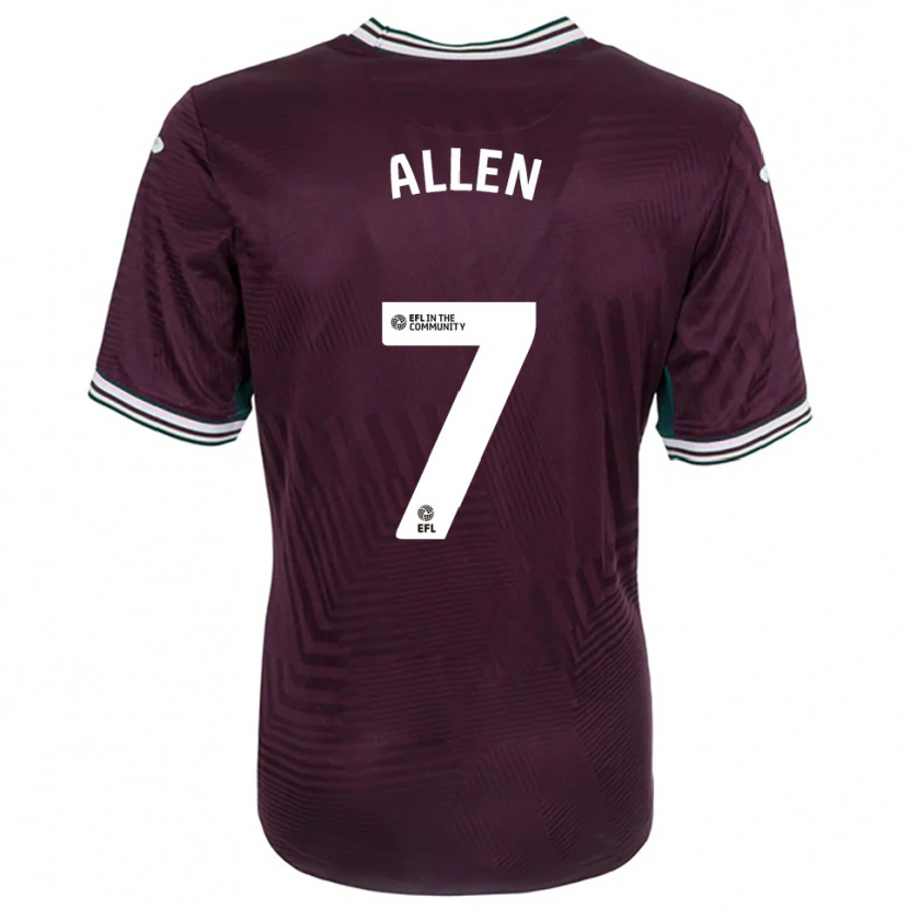 Danxen Mujer Camiseta Joe Allen #7 Rojo Óxido Blanco 2ª Equipación 2025/26 La Camisa