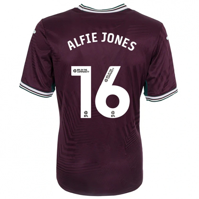 Danxen Mujer Camiseta Alfie Jones #16 Rojo Óxido Blanco 2ª Equipación 2025/26 La Camisa