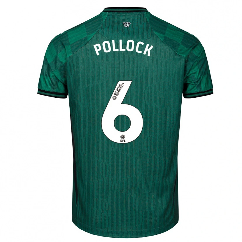 Danxen Mujer Camiseta Mattie Pollock #6 Verde Negro 2ª Equipación 2025/26 La Camisa