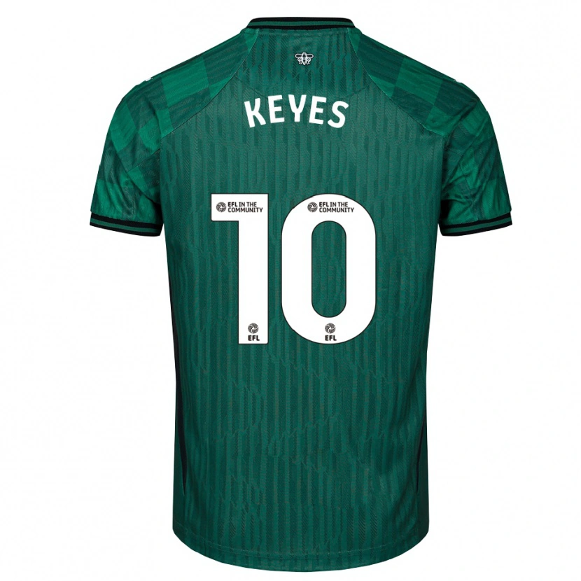 Danxen Mujer Camiseta Josh Keyes #10 Verde Negro 2ª Equipación 2025/26 La Camisa