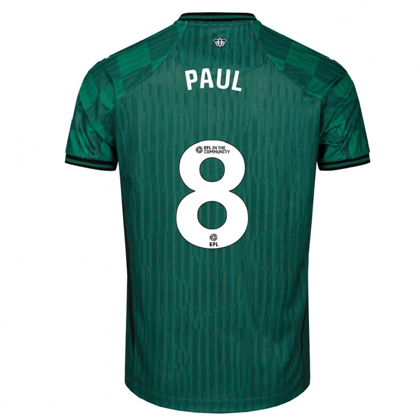 Danxen Mujer Camiseta Lachante Paul #8 Verde Negro 2ª Equipación 2025/26 La Camisa