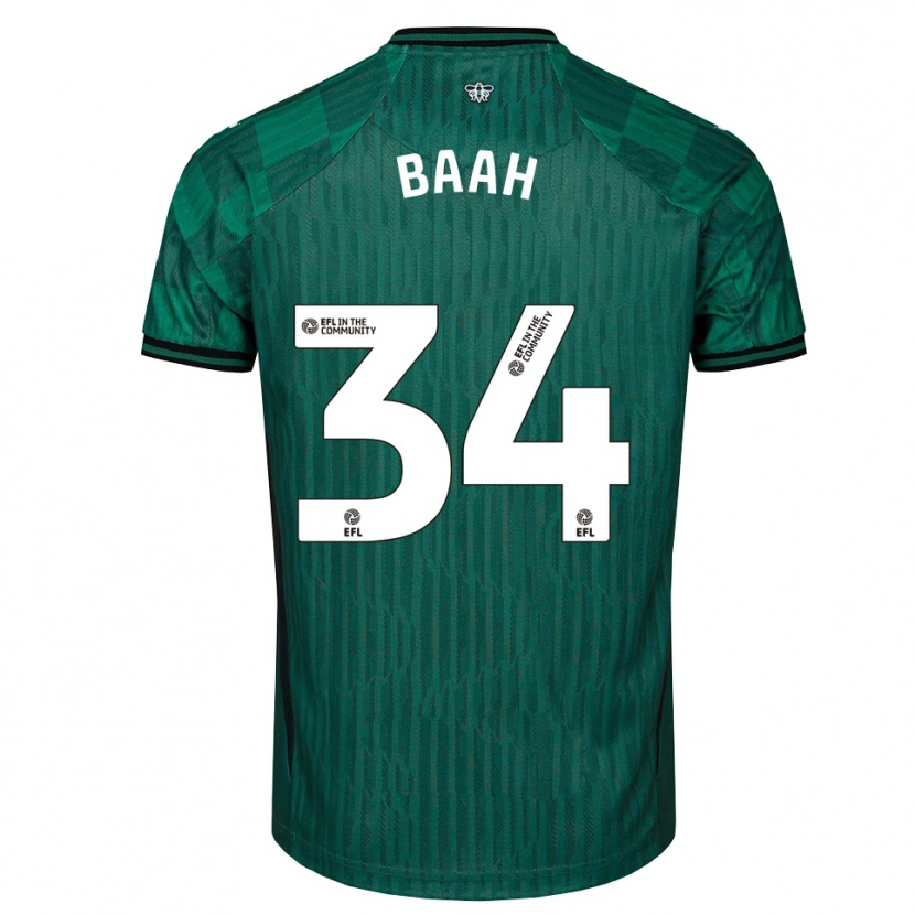 Danxen Mujer Camiseta Kwadwo Baah #34 Verde Negro 2ª Equipación 2025/26 La Camisa