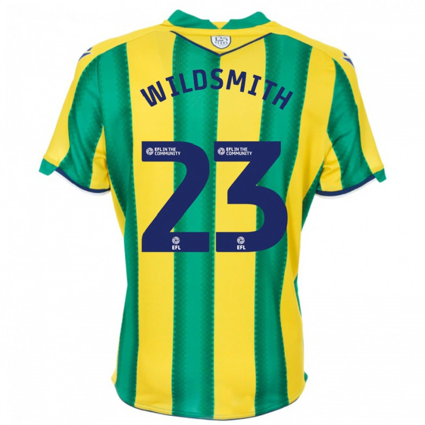 Danxen Mujer Camiseta Joe Wildsmith #23 Amarillo Verde 2ª Equipación 2025/26 La Camisa
