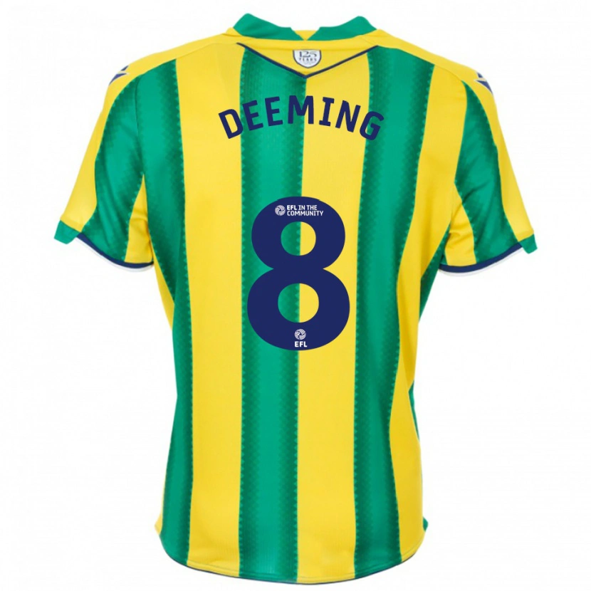 Danxen Mujer Camiseta Cole Deeming #8 Amarillo Verde 2ª Equipación 2025/26 La Camisa