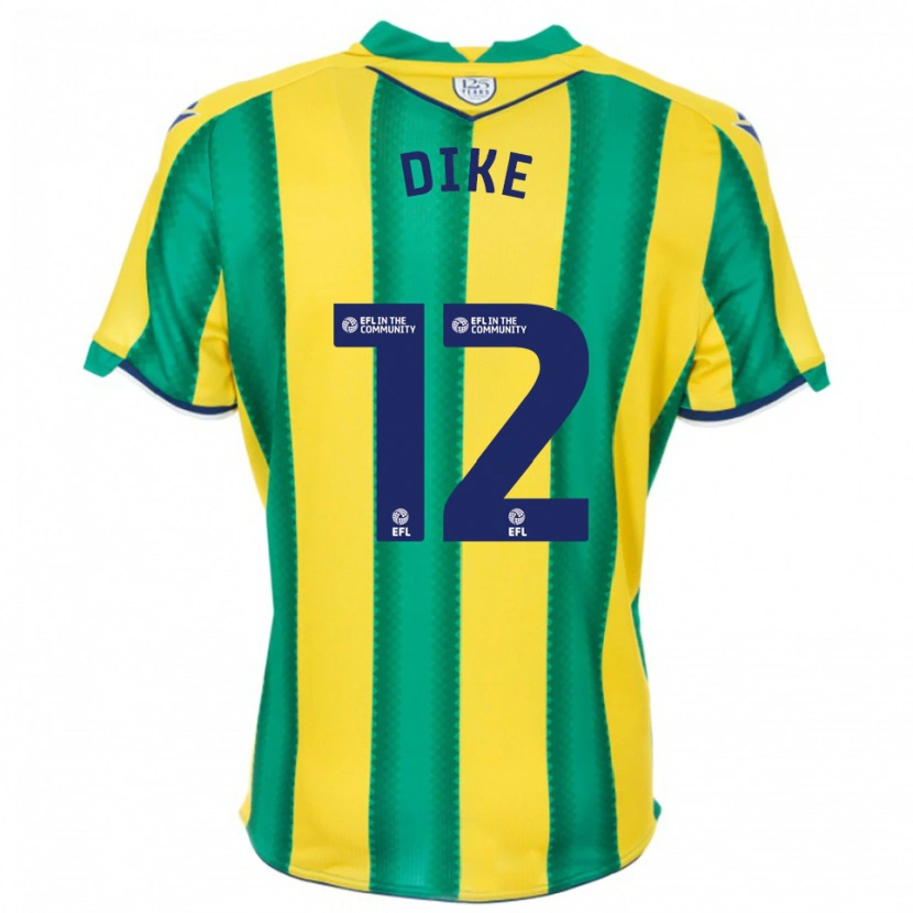 Danxen Mujer Camiseta Daryl Dike #12 Amarillo Verde 2ª Equipación 2025/26 La Camisa