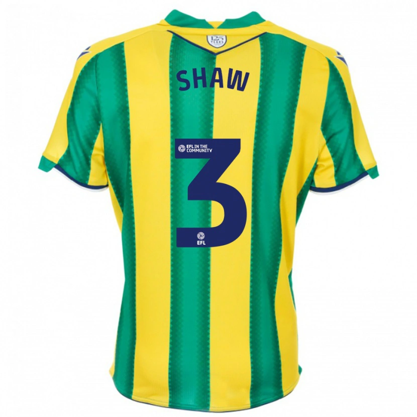 Danxen Mujer Camiseta George Shaw #3 Amarillo Verde 2ª Equipación 2025/26 La Camisa