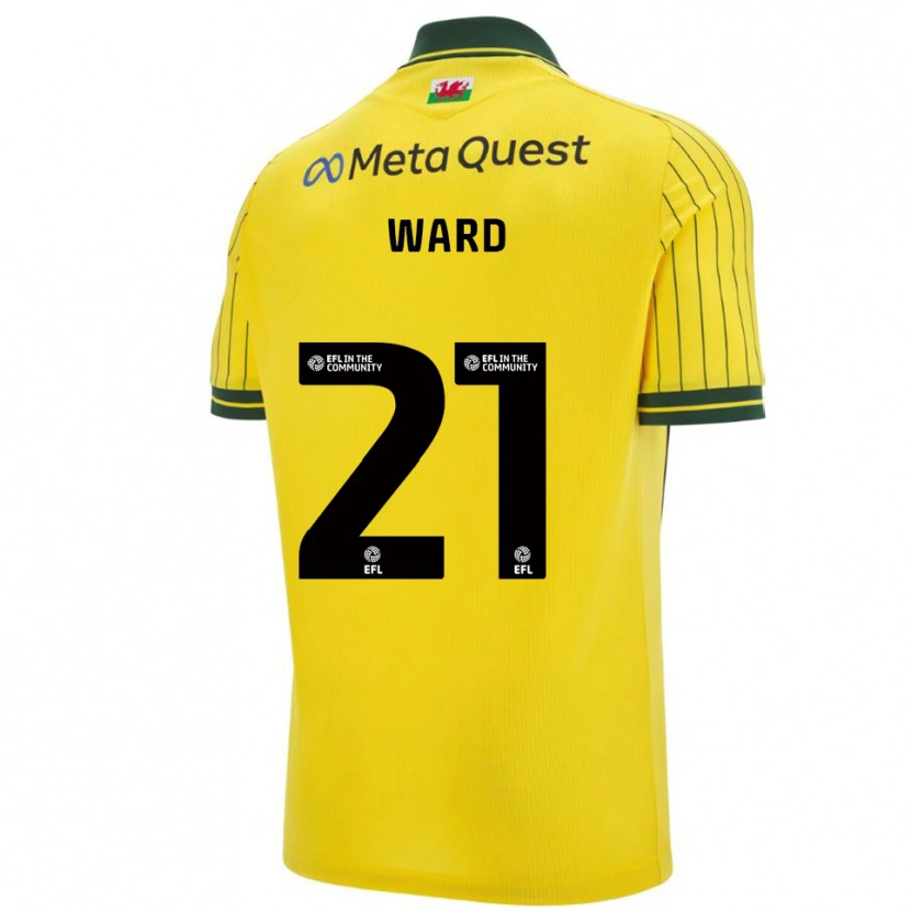 Danxen Mujer Camiseta Danny Ward #21 Amarillo Verde 2ª Equipación 2025/26 La Camisa