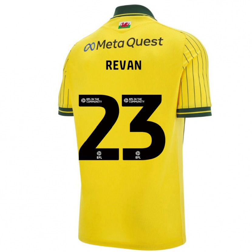 Danxen Mujer Camiseta Sebastian Revan #23 Amarillo Verde 2ª Equipación 2025/26 La Camisa