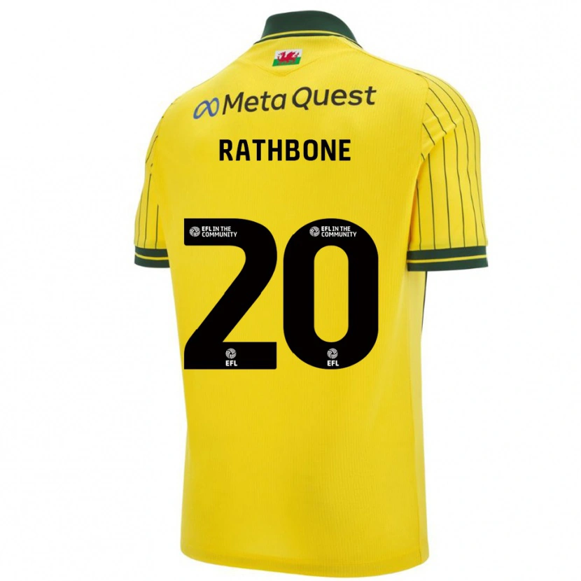 Danxen Mujer Camiseta Ollie Rathbone #20 Amarillo Verde 2ª Equipación 2025/26 La Camisa
