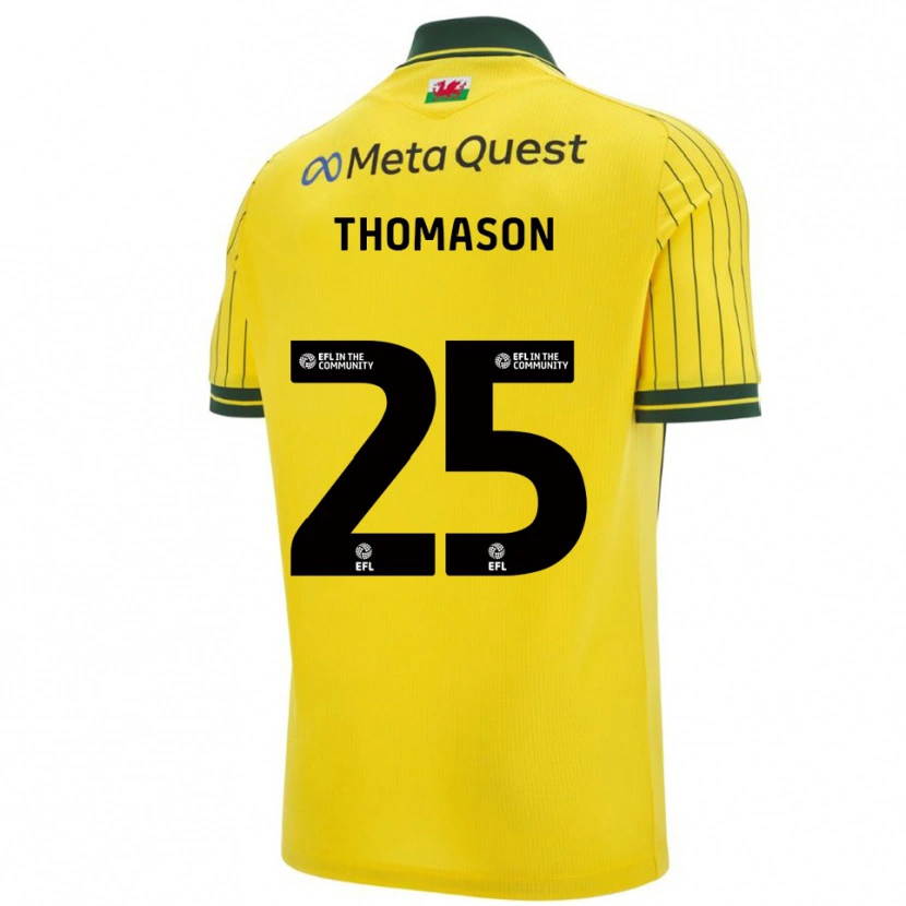 Danxen Mujer Camiseta George Thomason #25 Amarillo Verde 2ª Equipación 2025/26 La Camisa