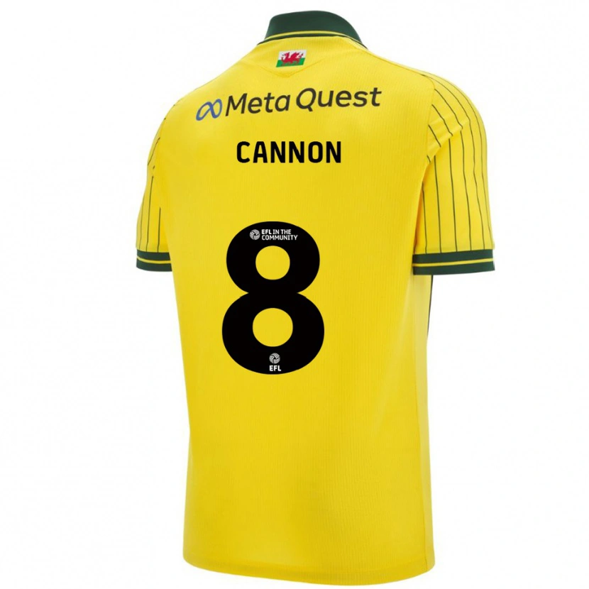 Danxen Mujer Camiseta Andy Cannon #8 Amarillo Verde 2ª Equipación 2025/26 La Camisa