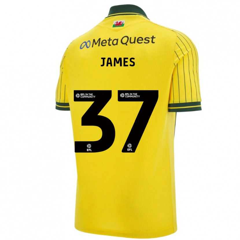 Danxen Mujer Camiseta Matty James #37 Amarillo Verde 2ª Equipación 2025/26 La Camisa