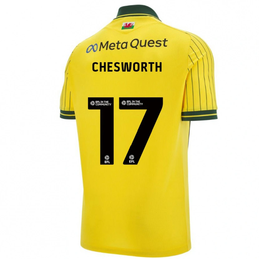 Danxen Mujer Camiseta Samuel Chesworth #17 Amarillo Verde 2ª Equipación 2025/26 La Camisa