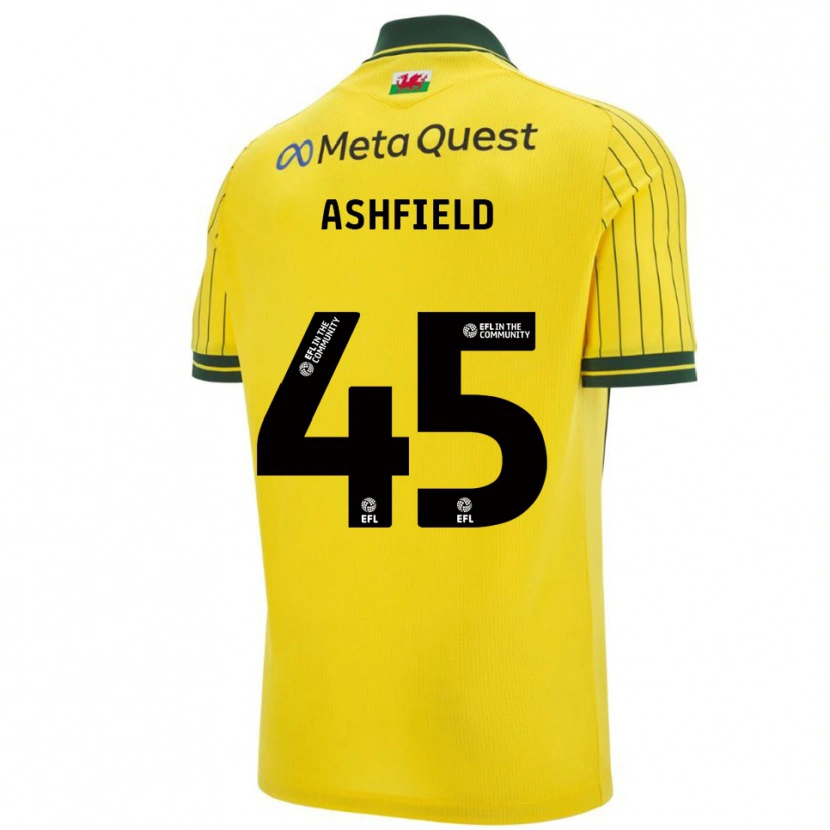 Danxen Mujer Camiseta Harry Ashfield #45 Amarillo Verde 2ª Equipación 2025/26 La Camisa