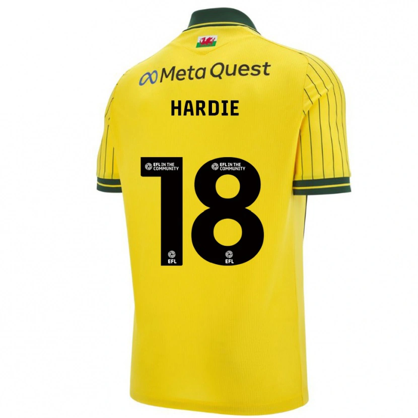 Danxen Mujer Camiseta Ryan Hardie #18 Amarillo Verde 2ª Equipación 2025/26 La Camisa