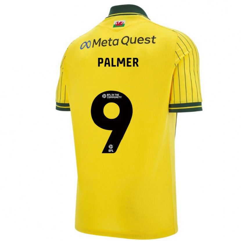 Danxen Mujer Camiseta Ollie Palmer #9 Amarillo Verde 2ª Equipación 2025/26 La Camisa