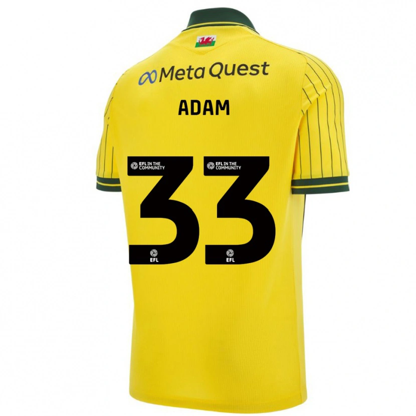 Danxen Mujer Camiseta Josh Adam #33 Amarillo Verde 2ª Equipación 2025/26 La Camisa