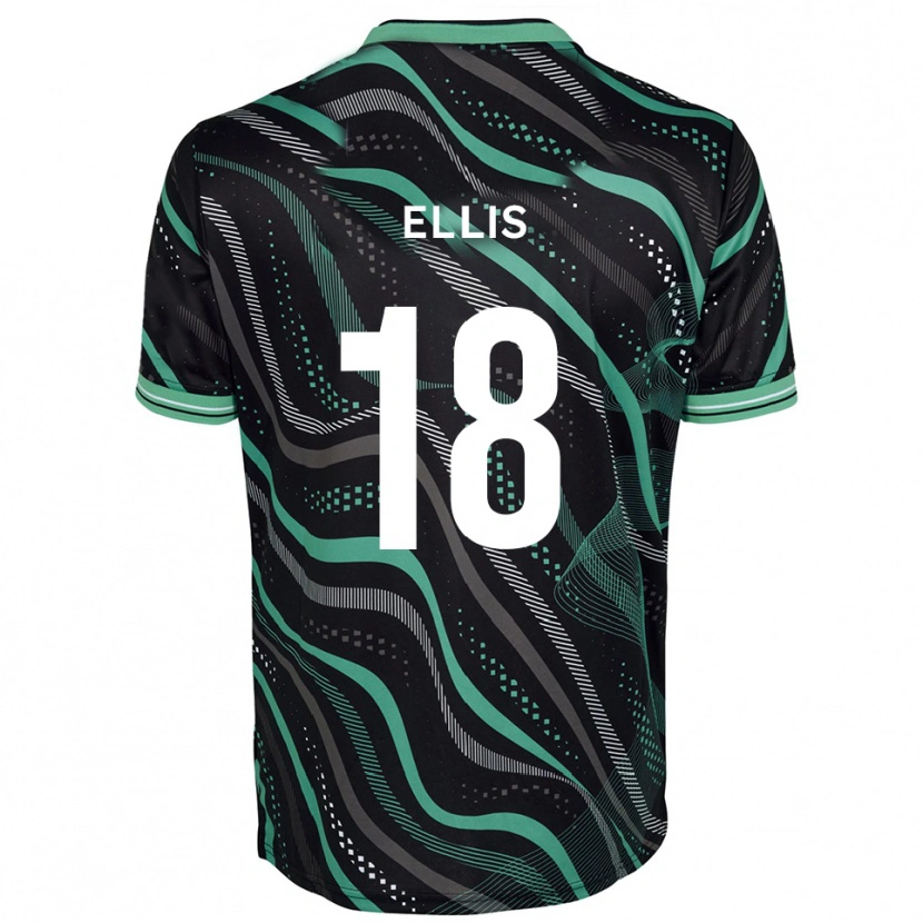 Danxen Mujer Camiseta Jack Ellis #18 Negro Verde 2ª Equipación 2025/26 La Camisa