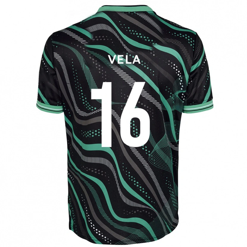 Danxen Mujer Camiseta Josh Vela #16 Negro Verde 2ª Equipación 2025/26 La Camisa