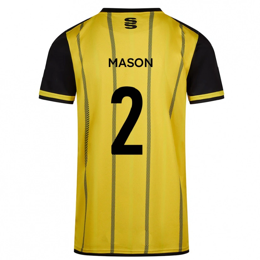 Danxen Mujer Camiseta Beth Mason #2 Amarillo Negro 2ª Equipación 2025/26 La Camisa