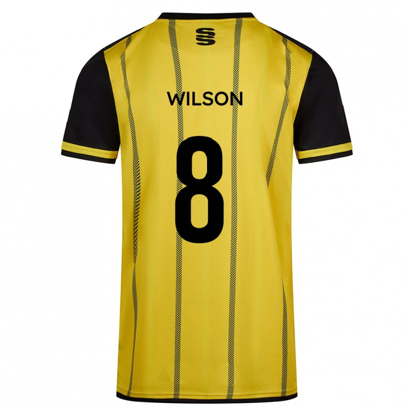 Danxen Mujer Camiseta George Wilson #8 Amarillo Negro 2ª Equipación 2025/26 La Camisa