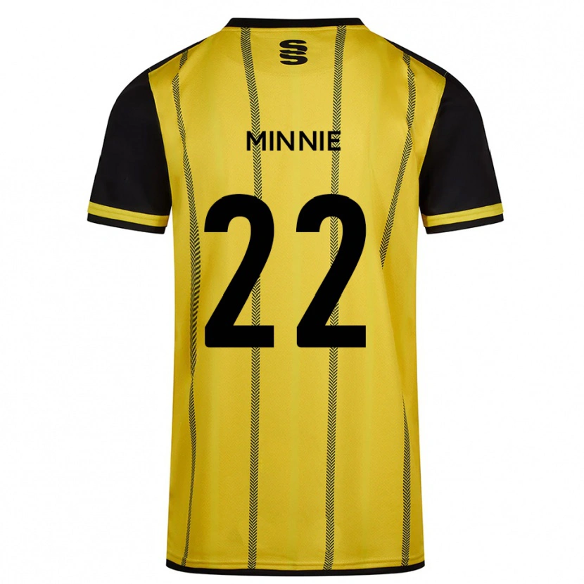 Danxen Mujer Camiseta Minnie Rogers #22 Amarillo Negro 2ª Equipación 2025/26 La Camisa