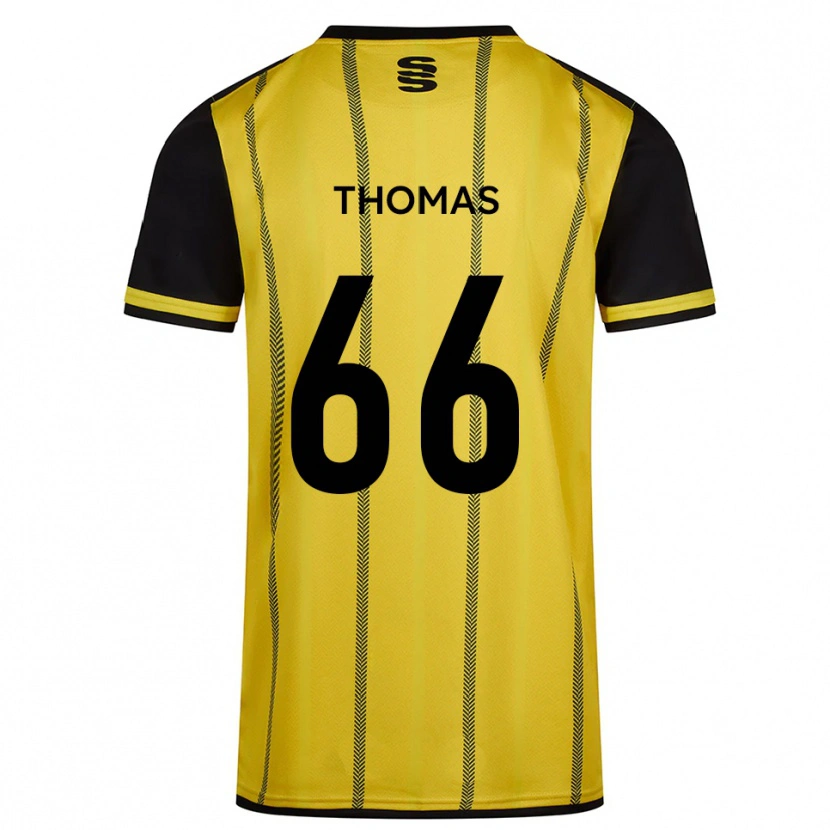 Danxen Mujer Camiseta Luca Thomas #66 Amarillo Negro 2ª Equipación 2025/26 La Camisa
