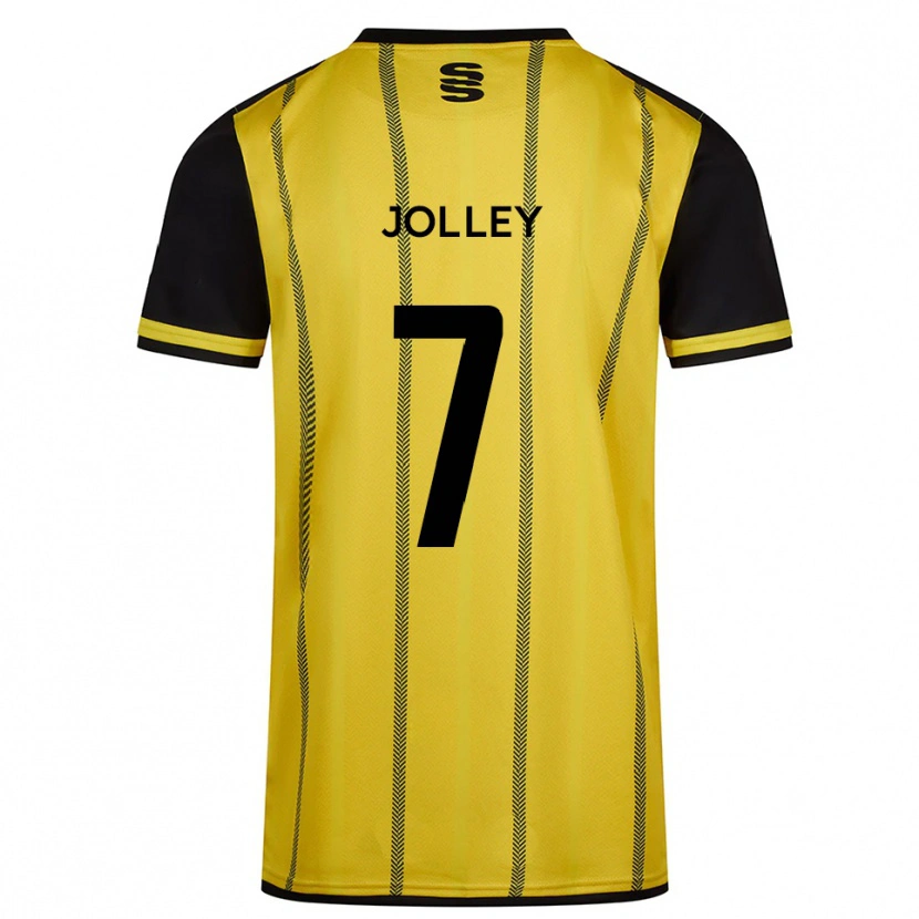 Danxen Mujer Camiseta Charlie Jolley #7 Amarillo Negro 2ª Equipación 2025/26 La Camisa