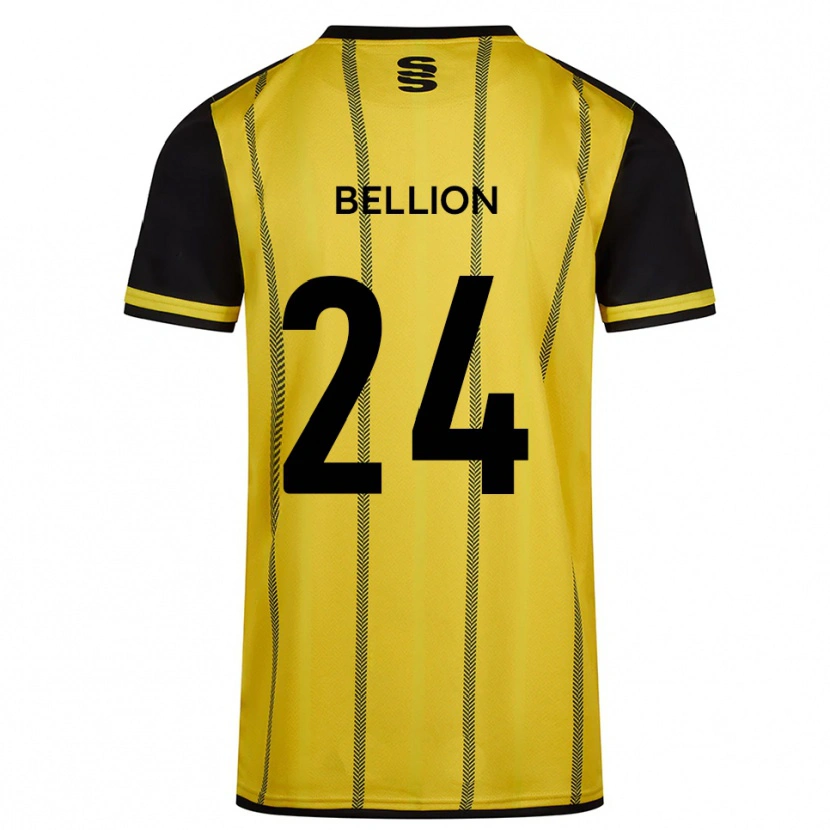 Danxen Mujer Camiseta Daniel Bellion #24 Amarillo Negro 2ª Equipación 2025/26 La Camisa