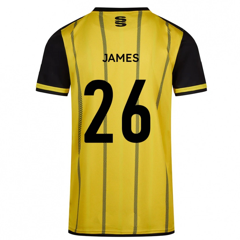 Danxen Mujer Camiseta Nicola James #26 Amarillo Negro 2ª Equipación 2025/26 La Camisa