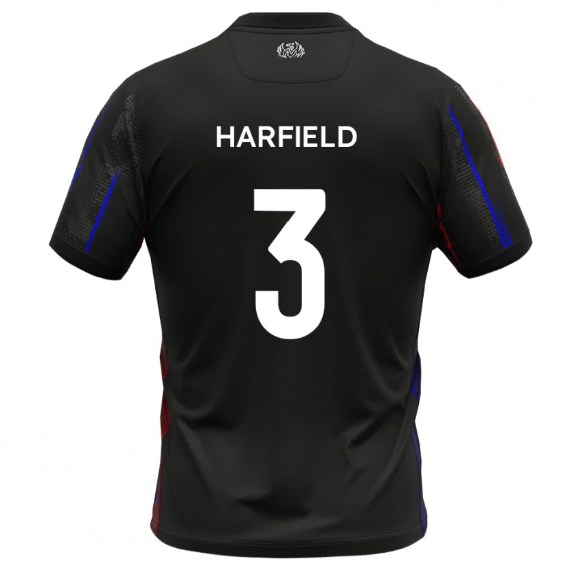 Danxen Mujer Camiseta Ollie Harfield #3 Negro Rojo 2ª Equipación 2025/26 La Camisa
