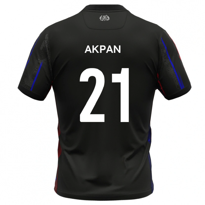 Danxen Mujer Camiseta Ashley Akpan #21 Negro Rojo 2ª Equipación 2025/26 La Camisa