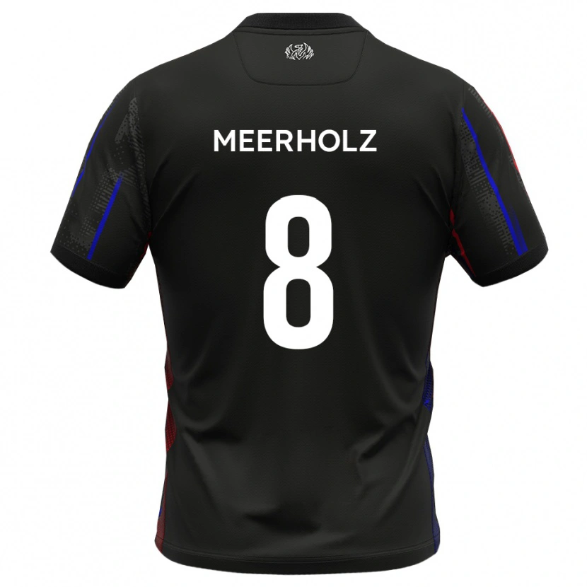 Danxen Mujer Camiseta Jed Meerholz #8 Negro Rojo 2ª Equipación 2025/26 La Camisa