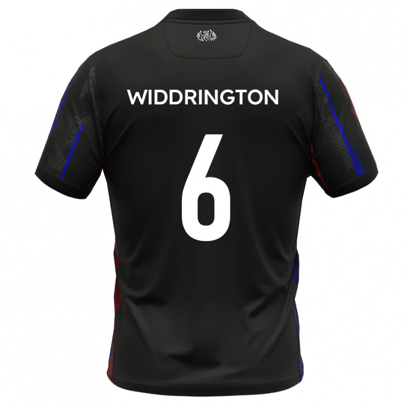 Danxen Mujer Camiseta Theo Widdrington #6 Negro Rojo 2ª Equipación 2025/26 La Camisa
