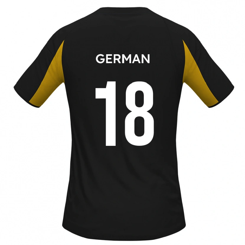Danxen Mujer Camiseta Owen German #18 Negro Amarillo 2ª Equipación 2025/26 La Camisa